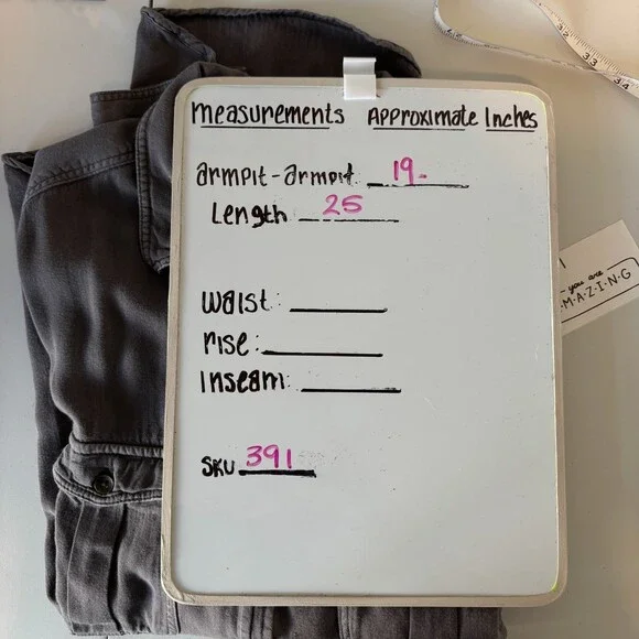 American Eagle  Button Down Top Grunge Soft Grunge 90s Vibe Gray Women's Size M - Picture 8 of 10